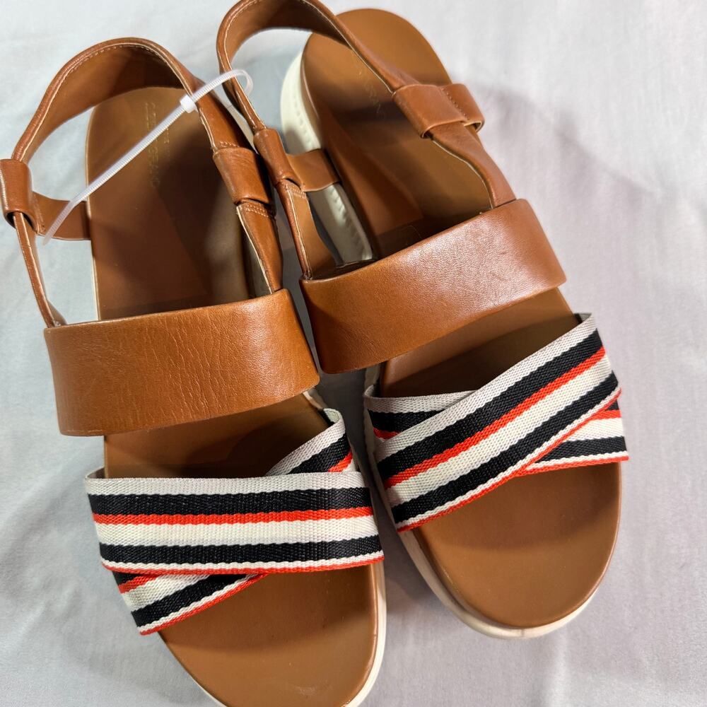 Cole Haan Zerogrand Sandals Womens 10B Brown Striped Slingback Comfort